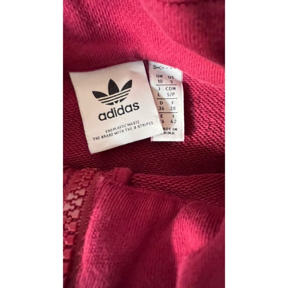 Adidas 1/4‎ Zip pullover Sweatshirt Women's S Burgundy/White - Picture 3 of 8